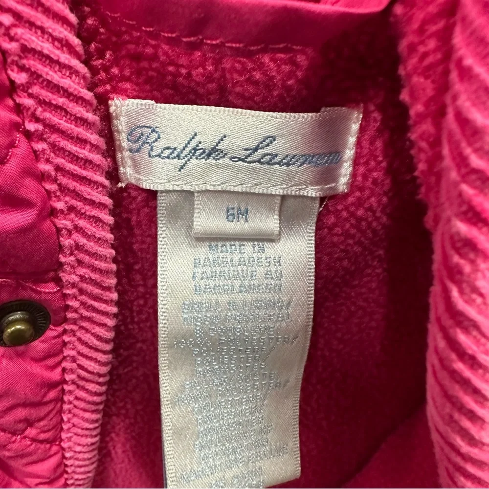 Ralph Lauren Pink Quilted Bunting Snowsuit Size 6 Months